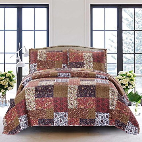 SLPR Autumn Patchwork Quilt Set Queen Size 3-Piece