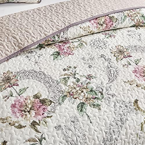 3 Pieces Reversible Quilt Set Soft Microfiber Bedspread for All Seasons