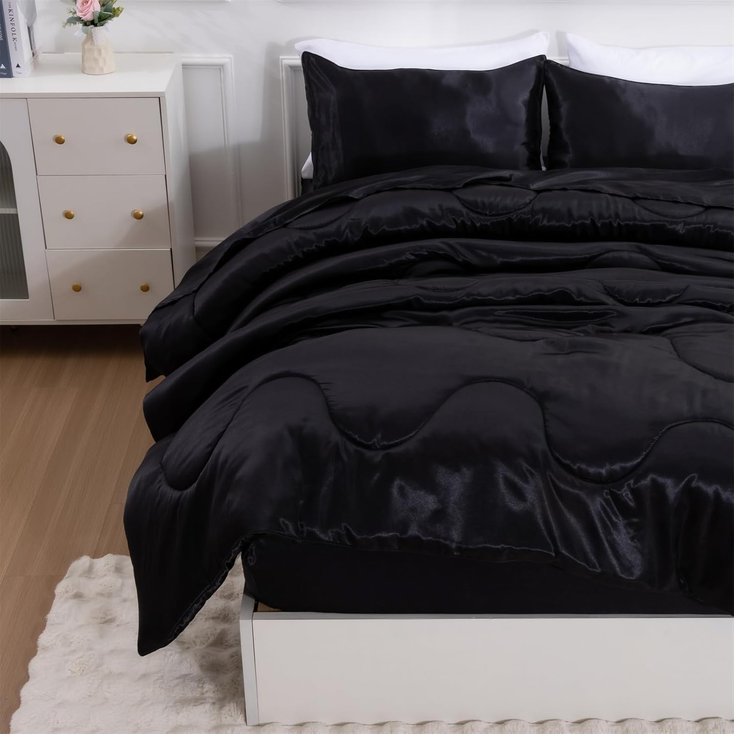 A Nice Night Satin Microfiber Comforter Set Queen Size