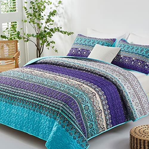 WONGS BEDDING Boho Queen Quilt Set 96x90