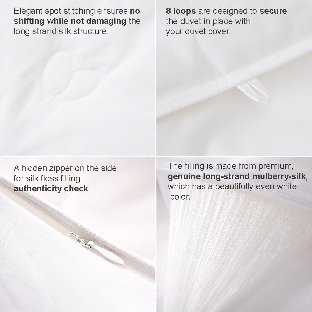 THE COTTON SILK 100 Mulberry Silk Duvet Insert - Queen Size