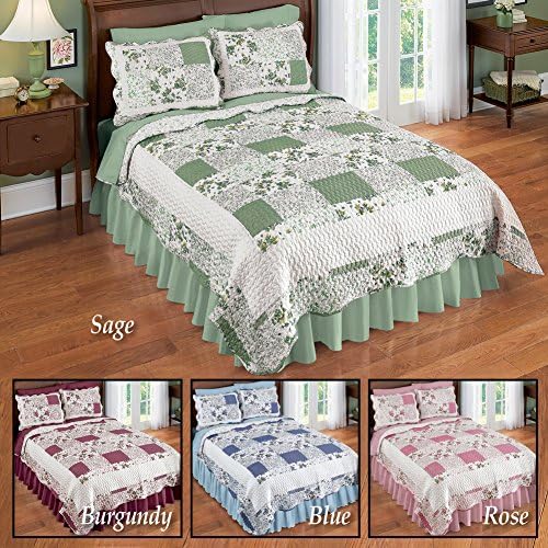 Collections Etc Hadley Floral Patchwork Reversible Quilt King