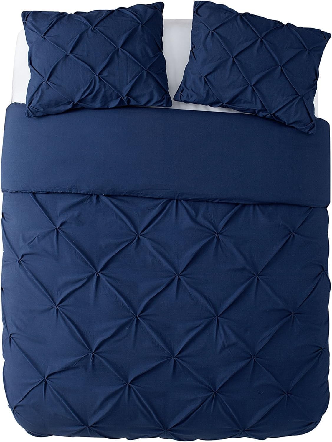 VCNY Home Duvet Cover Set with Button Closure and Puckered Diamond Design