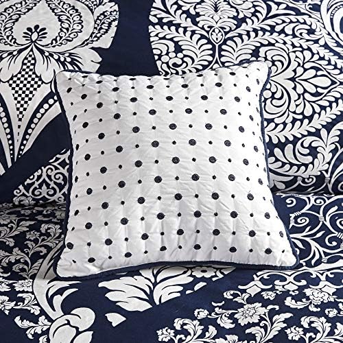 Madison Park Vienna Sateen Cotton Comforter Set Indigo 7 Piece