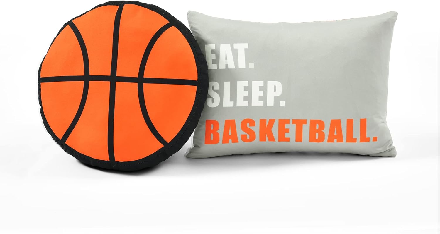 Lush Decor Basketball Quilt Set 4 Piece Twin Charcoal