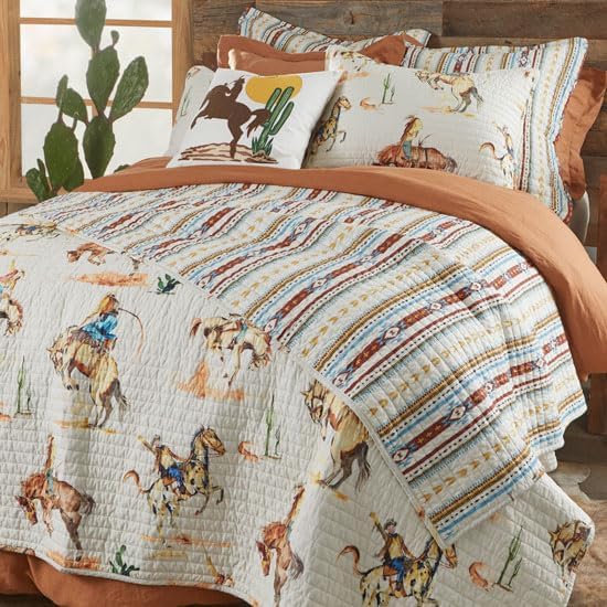 Rods Cowboy Bronco Quilt FullQueen