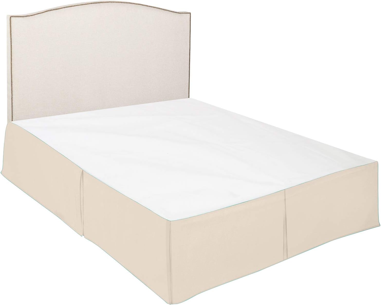 Sajida Cotton Box Pleated Bed Skirt King Size Ivory
