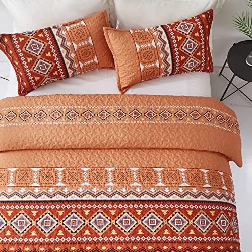 WONGS BEDDING Burnt Orange Quilt Set 3 Piece King Size