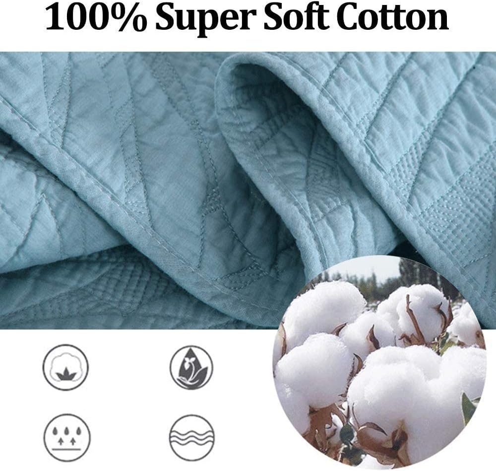 YUSIWOAL Cotton Quilt Bedspread 3PCS Reversible Set