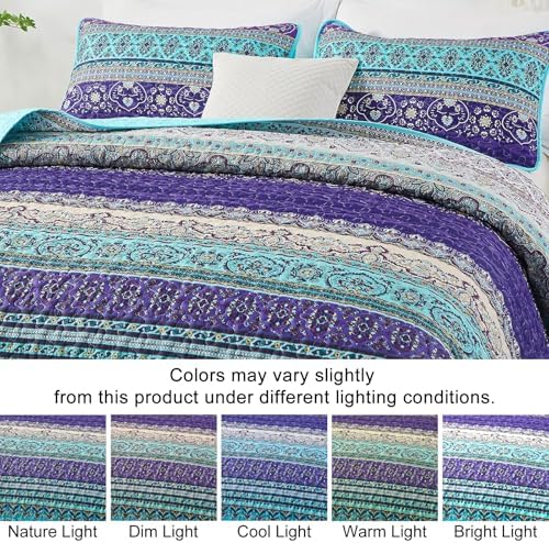 WONGS BEDDING Boho Queen Quilt Set 96x90