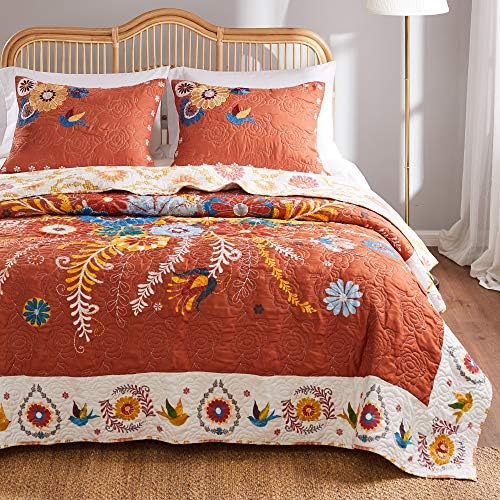 Greenland Home Barefoot Bungalow Quilt Set 3-Piece FullQueen Multi