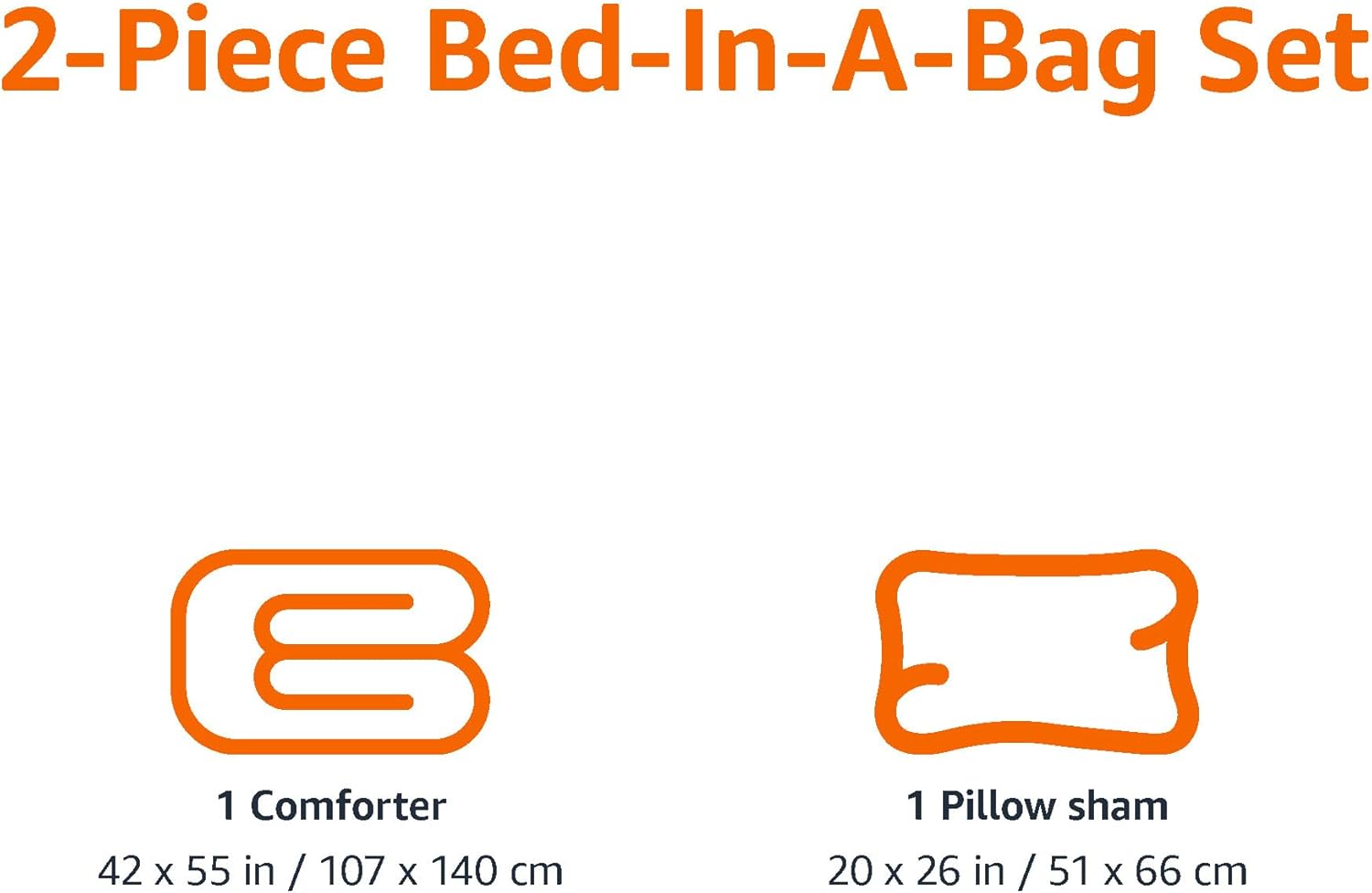 Amazon Basics Toddler Comforter and Pillow Sham Set Bright Orange