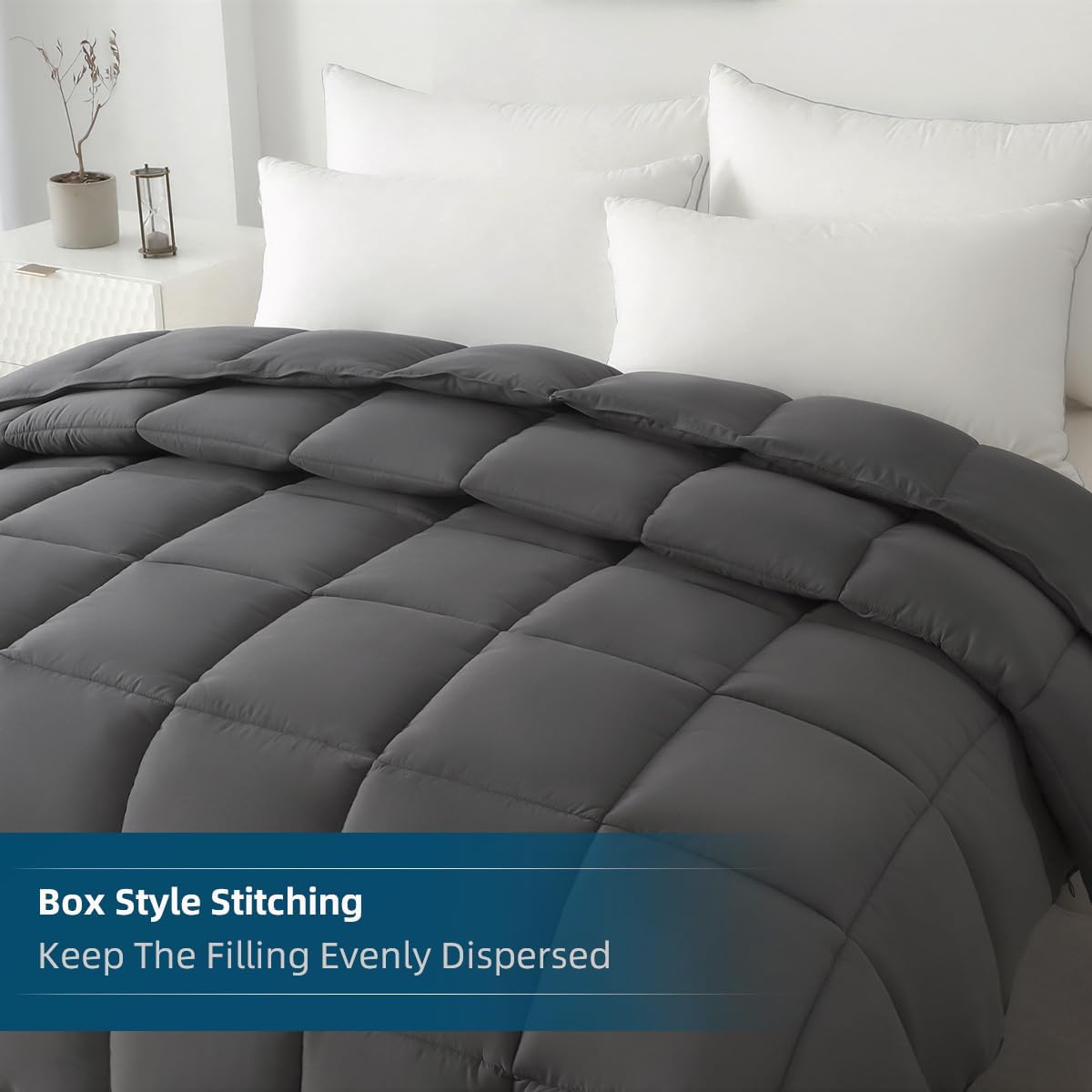 STWIENER Soft Oversize King Comforter 120x128 Grey
