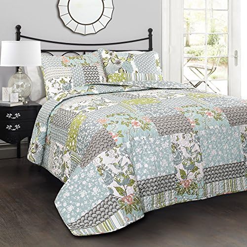 Lush Decor Roesser Quilt Set - King - Blue 1