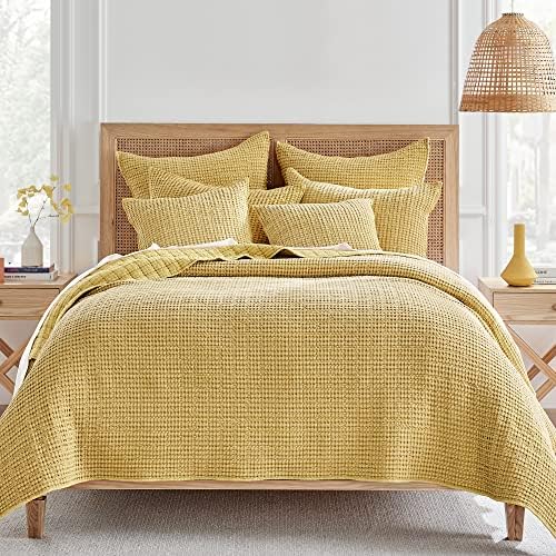 Levtex Home Mills Waffle Euro Sham Set of Two Ochre
