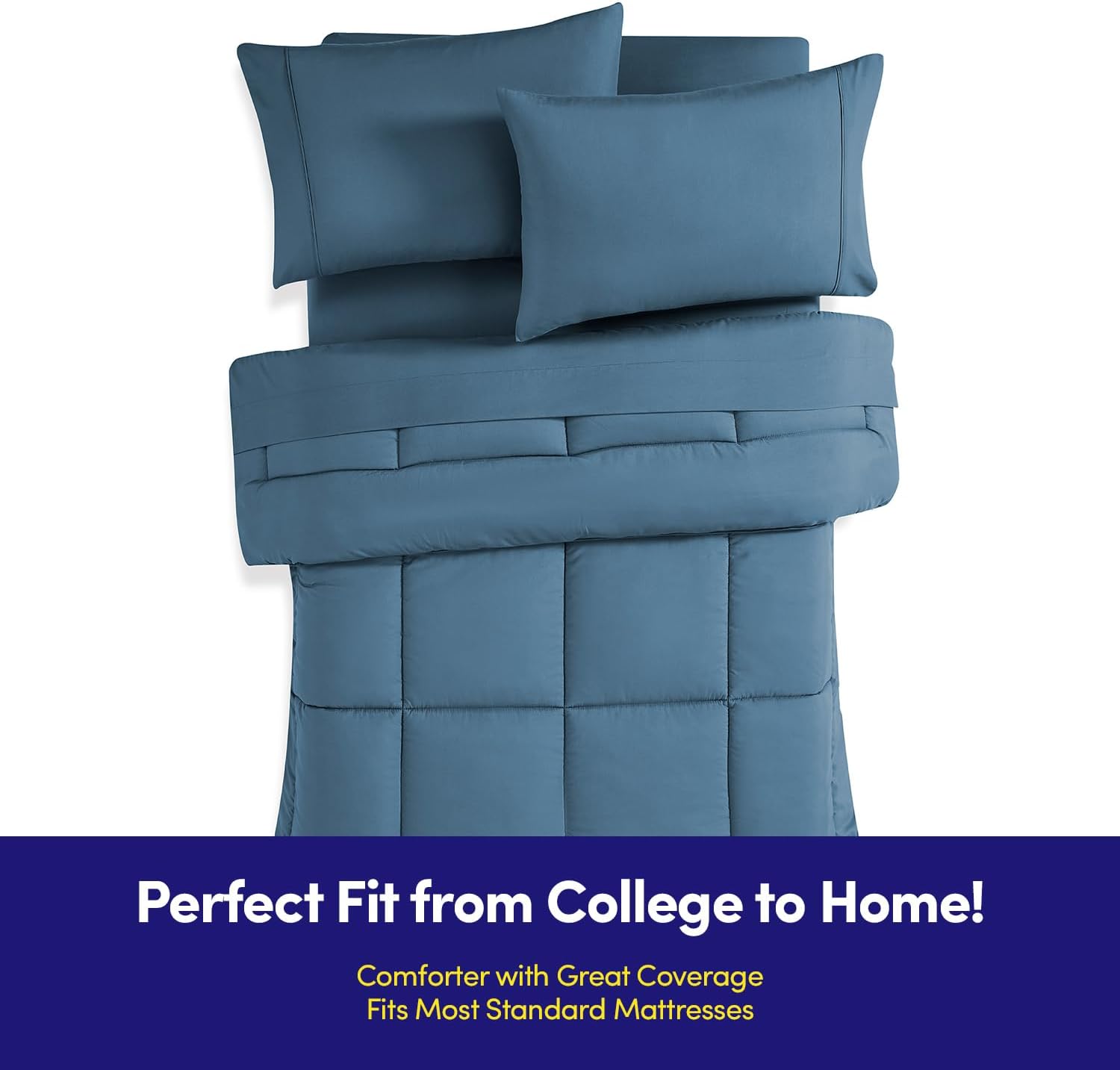 Sweet Home Collection Dorm Room Comforter Set Denim Blue Twin XL