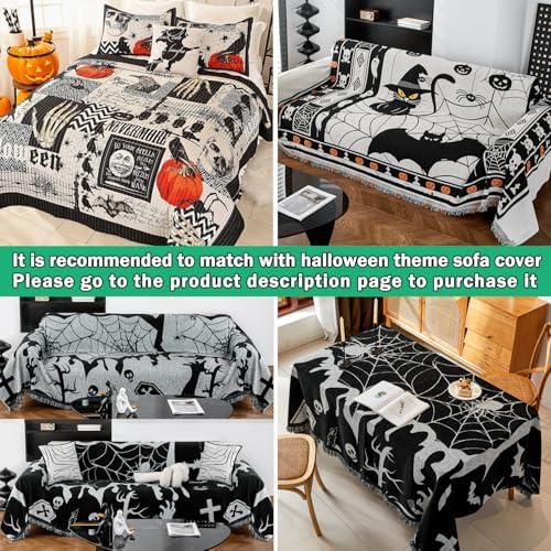 EVENHUG Halloween King Size Quilt Bedding Set
