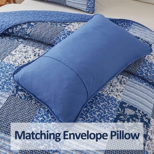 Mybedsoul Blue Boho Quilt Set King 3 Piece
