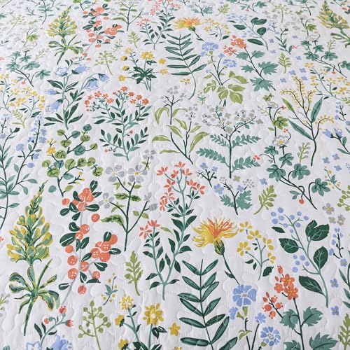 HoneiLife Queen Quilt Set - 3 Piece Lightweight Floral Bedding