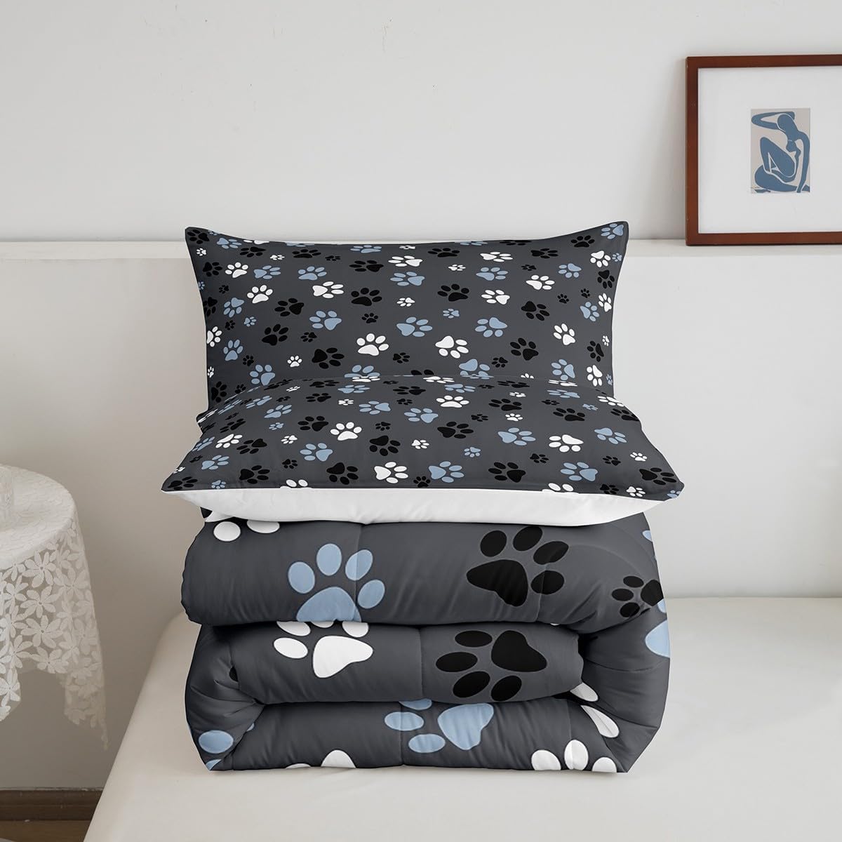 Feelyou Kawaii Animal Print Comforter Set for Kids
