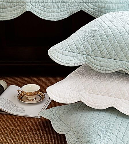 Calla Angel Sage Garden Luxury Quilt Pillow Sham Euro 26x26 Light Aqua 1
