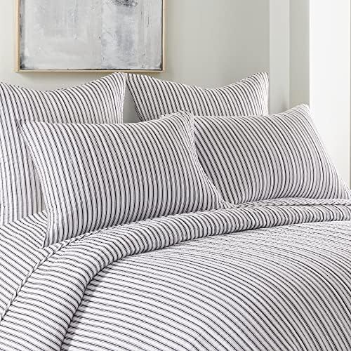 Levtex Home Tobago Stripe Charcoal Quilt Set King Size
