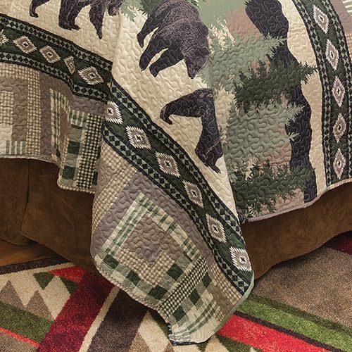 Black Forest Dcor Black Bear Quilt Bed Set Queen