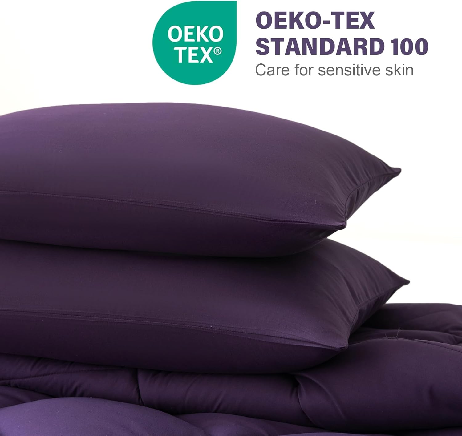 Decroom California King Comforter Set with Pillow Shams - Purple
