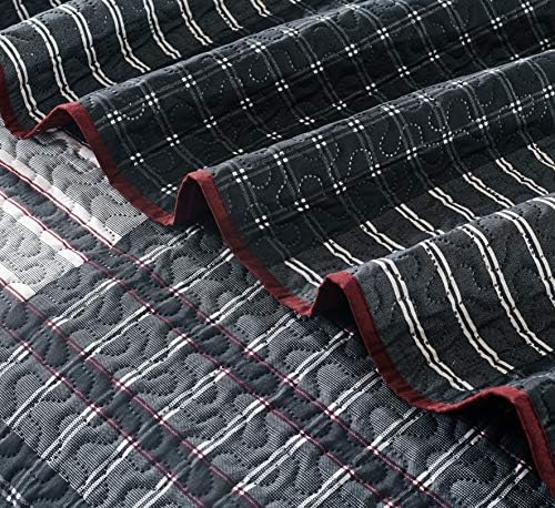 All American Collection 3pc Plaid Reversible Bedspread Set 1