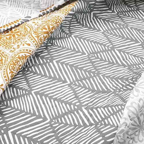 Bohemian Stripe Reversible Cotton Quilt Set King Size