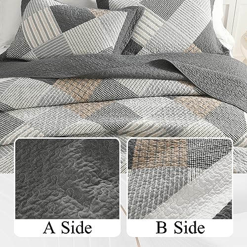 DUOHONG King Size Quilt Bedspread Set 3 Pcs