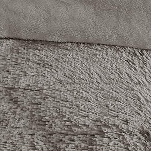 Intelligent Design Shaggy Duvet Cover Set Grey 3 Piece