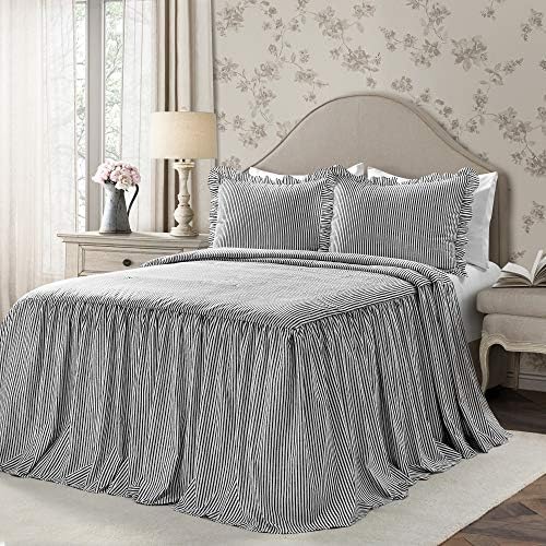 Lush Decor Ticking Stripe Bedspread 3 Piece Set Queen