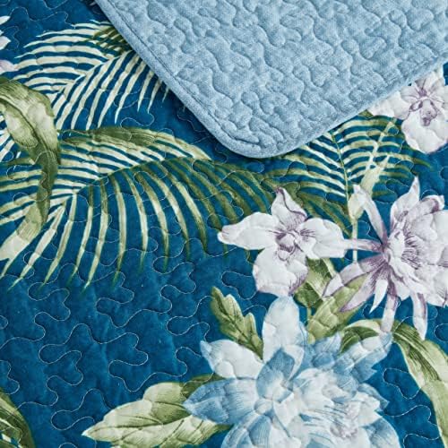 Tommy Bahama Queen Quilt Set - Southern Breeze Dark Blue