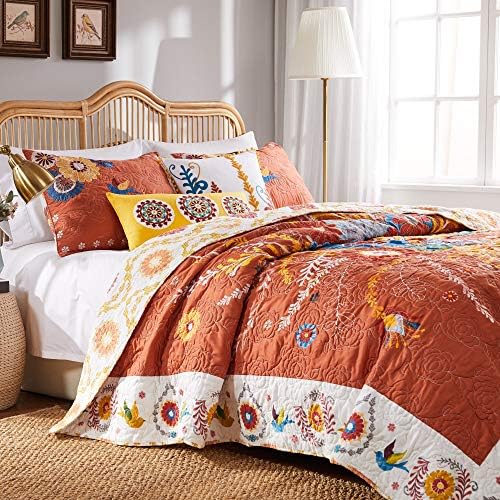 Greenland Home Barefoot Bungalow Quilt Set 3-Piece FullQueen Multi