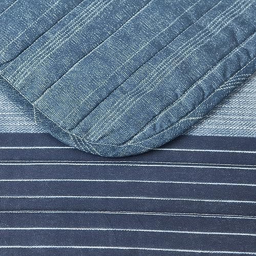 Nautica Twin Quilt Set - Ridgeport Blue Cotton Reversible Bedding