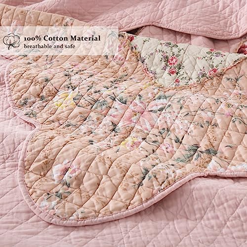 Yvooxny Queen Size Patchwork Floral Quilt Set