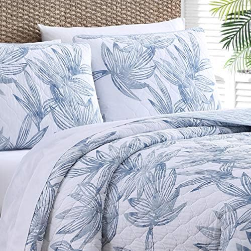 Tommy Bahama Queen Quilt Set with Shams - Kayo Blue
