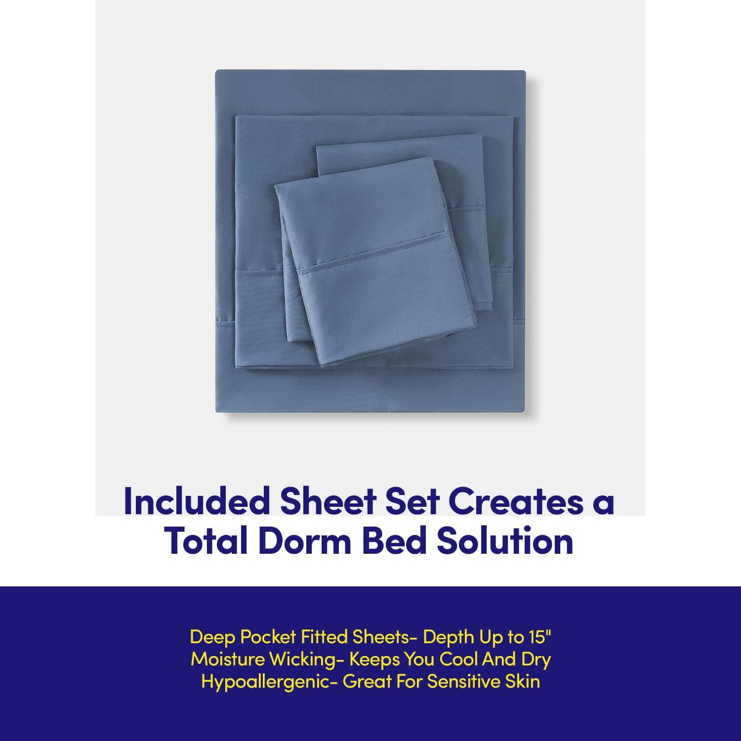 Sweet Home Collection Dorm Room Comforter Set Denim Blue Twin XL