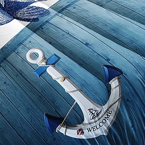 Suncloris Nautical Sailboat Comforter Set Queen Size Dark Blue