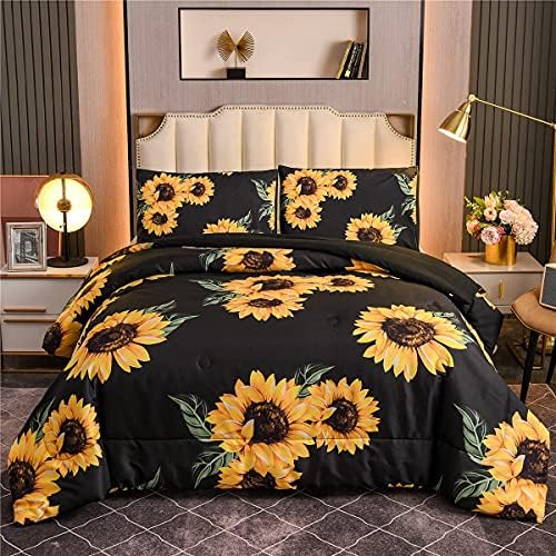 NTBED Sunflower Comforter Set Queen 3-Piece Microfiber Bedding