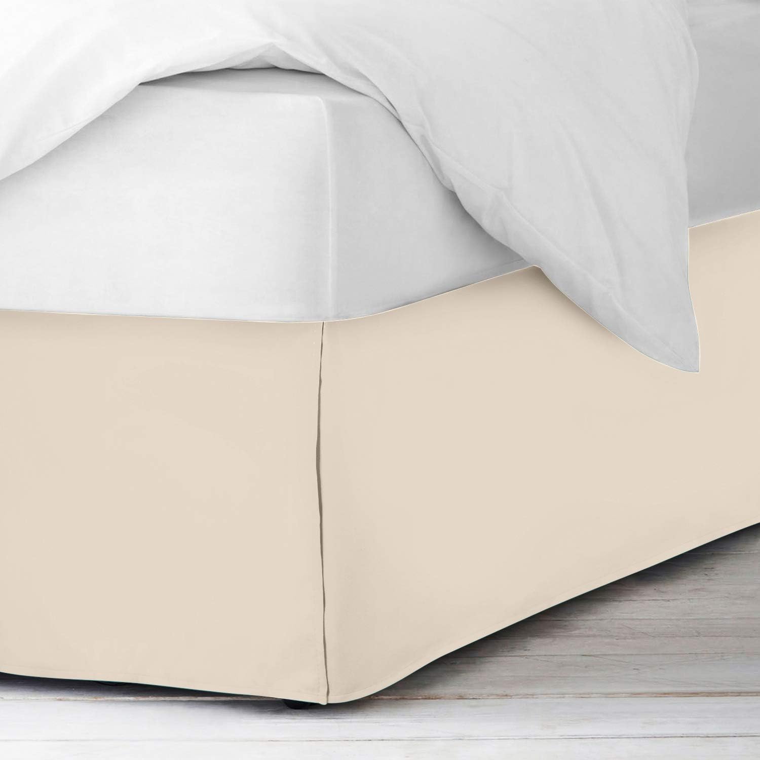 Sajida Cotton Box Pleated Bed Skirt King Size Ivory