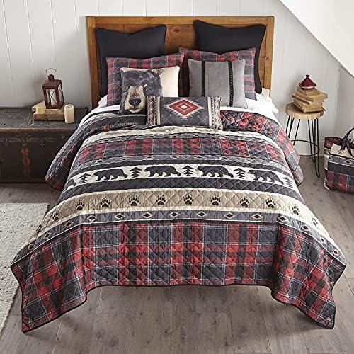 Donna Sharp Queen Quilt Set - 3 Piece - Canoe Trip Lodge Design