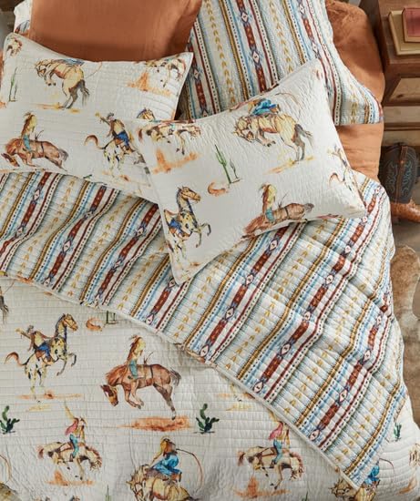 Rods Cowboy Bronco Quilt FullQueen