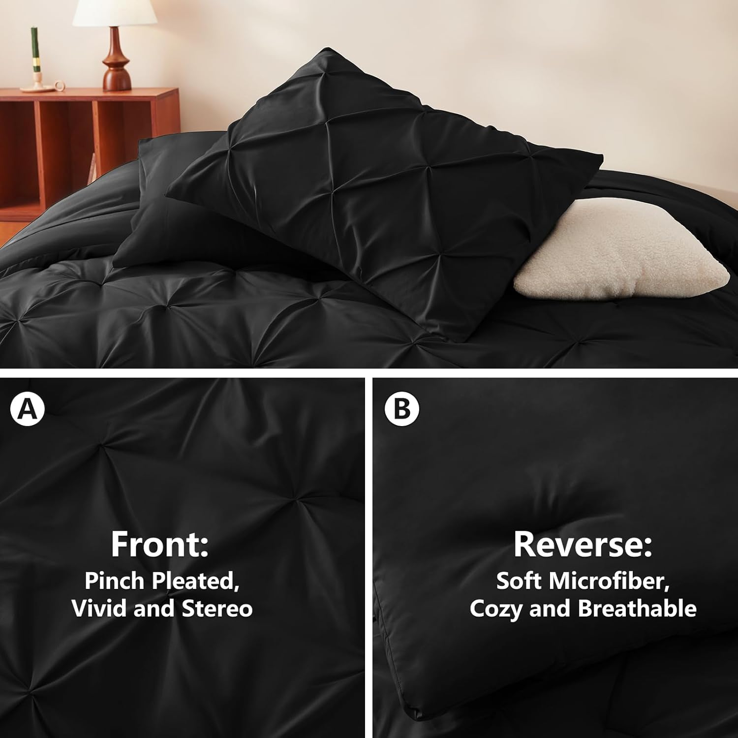 CozyLux Queen Bed in a Bag 7 Piece Comforter Set