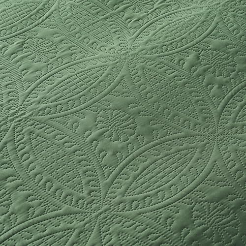 Akkialla Twin Quilt Bedding Set Olive Green Coin Pattern