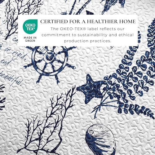 Great Bay Home TwinTwin XL Coastal Bedding Set - Navy