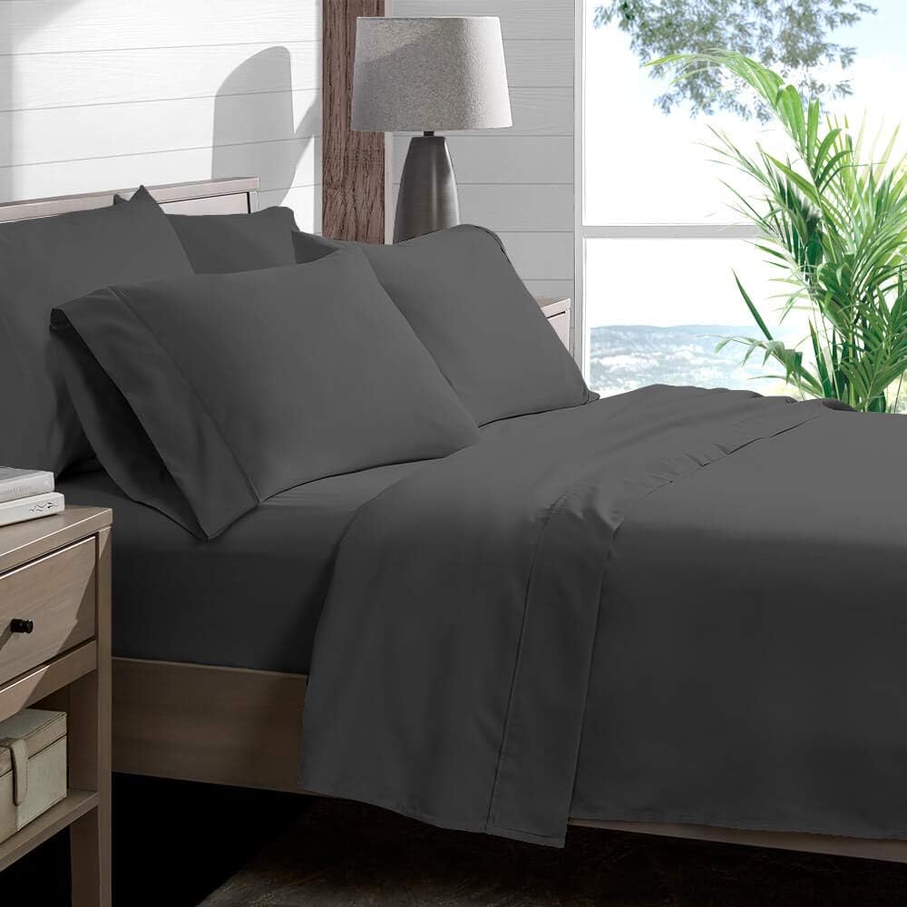 Bare Home Full XL Coverlet Set Microfiber Sheet Set - Light Grey Grey
