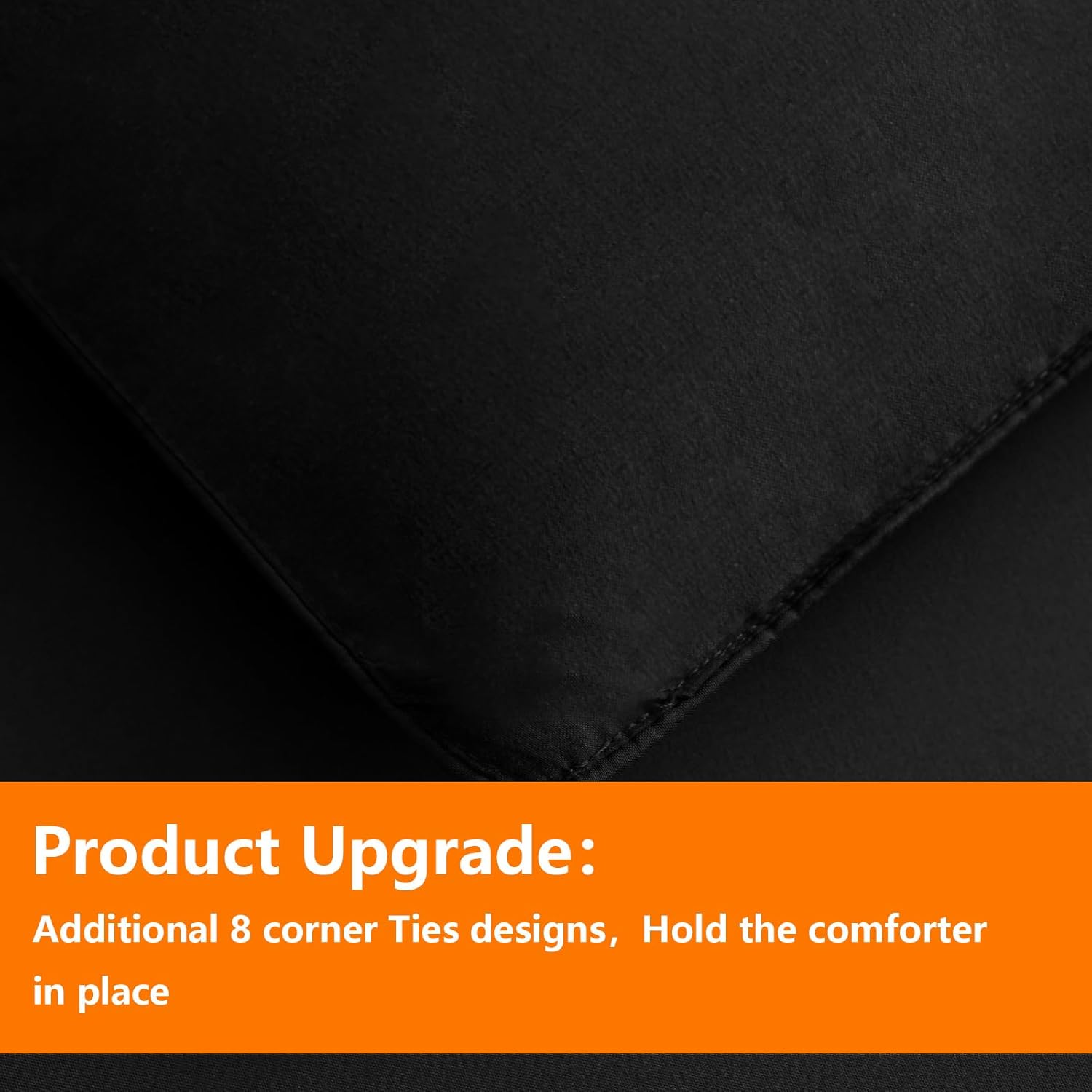 TAIMIT Black Comforter Set 7 Piece Bed in a Bag