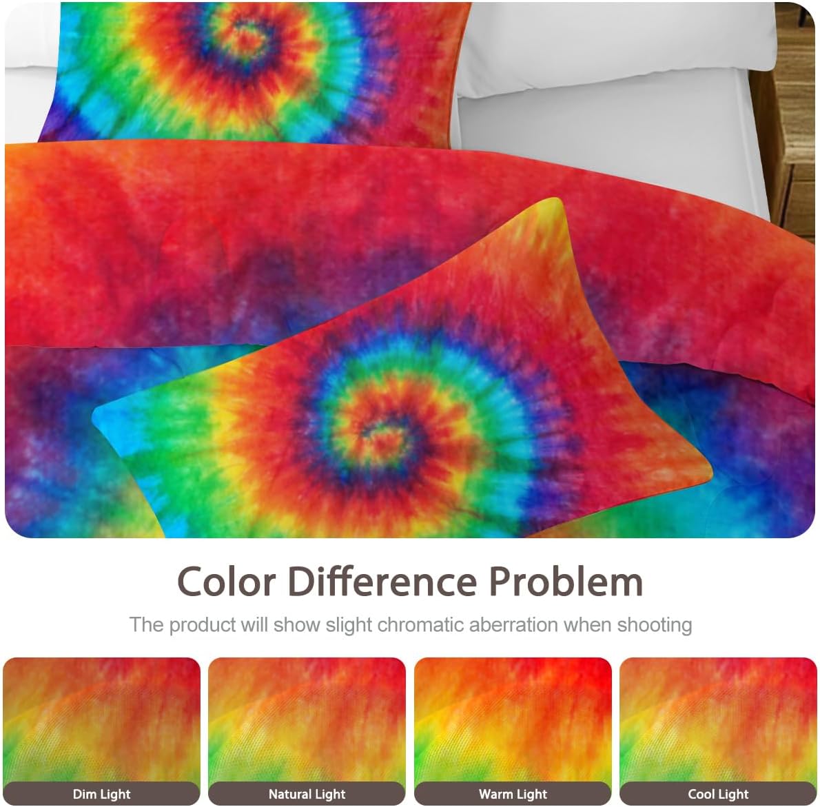 BlessLiving Tie Dye Comforter Twin Set for Kids 1